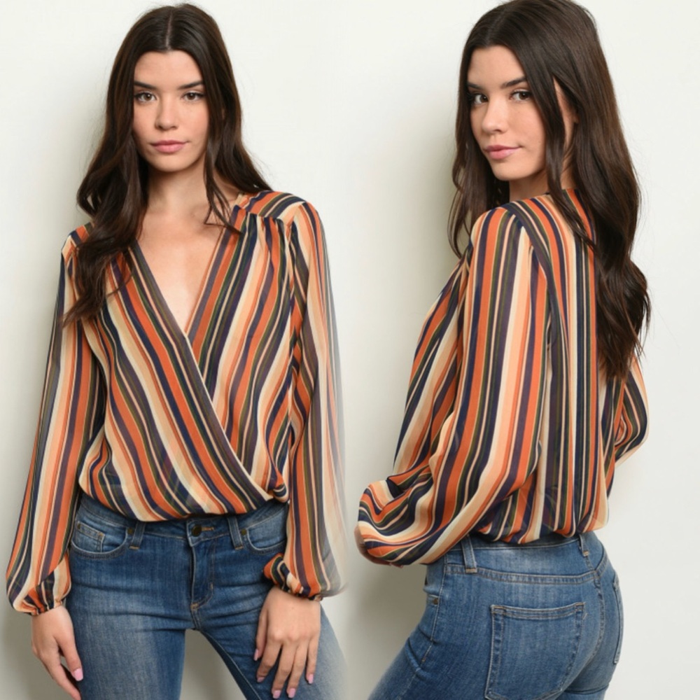 Sadie & Sage Multicolor Striped Blouse